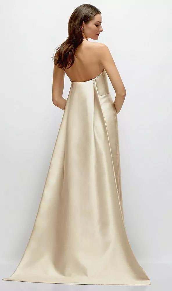 Elegant Strapless Sleeveless Backless Column Prom Dress